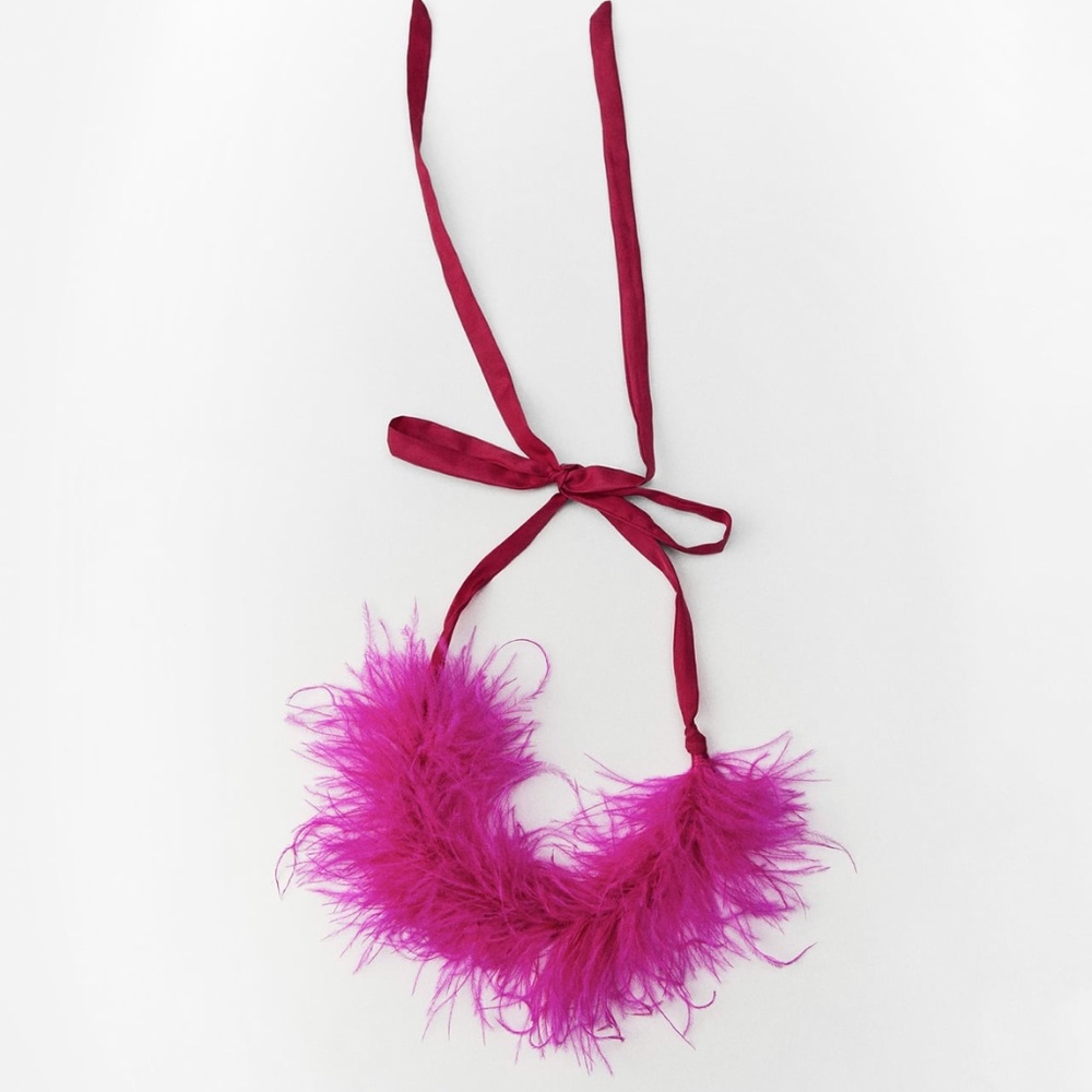 Zara limited edition feather necklace